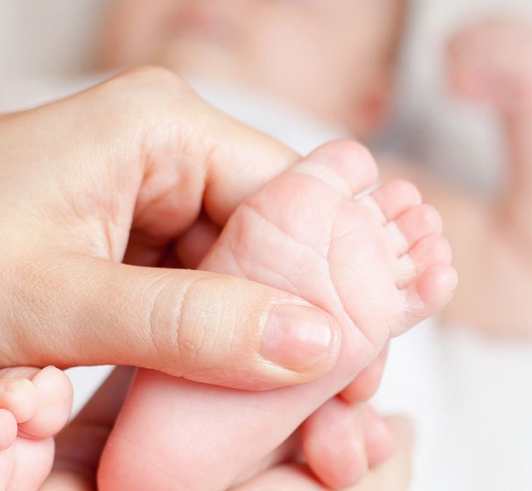 Banner mit Babyfuß
